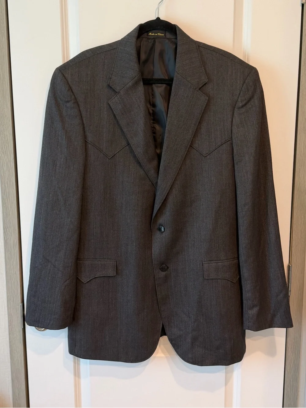 Vtg Circle S Ranch & Western Wear Blazer Mens 44L Sport Coat Cowboy Country USA